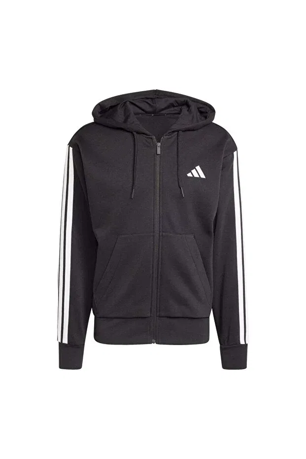 Мужское худи с длинным рукавом Essentials 3-stripes fleece hoodie Adidas, Black-White