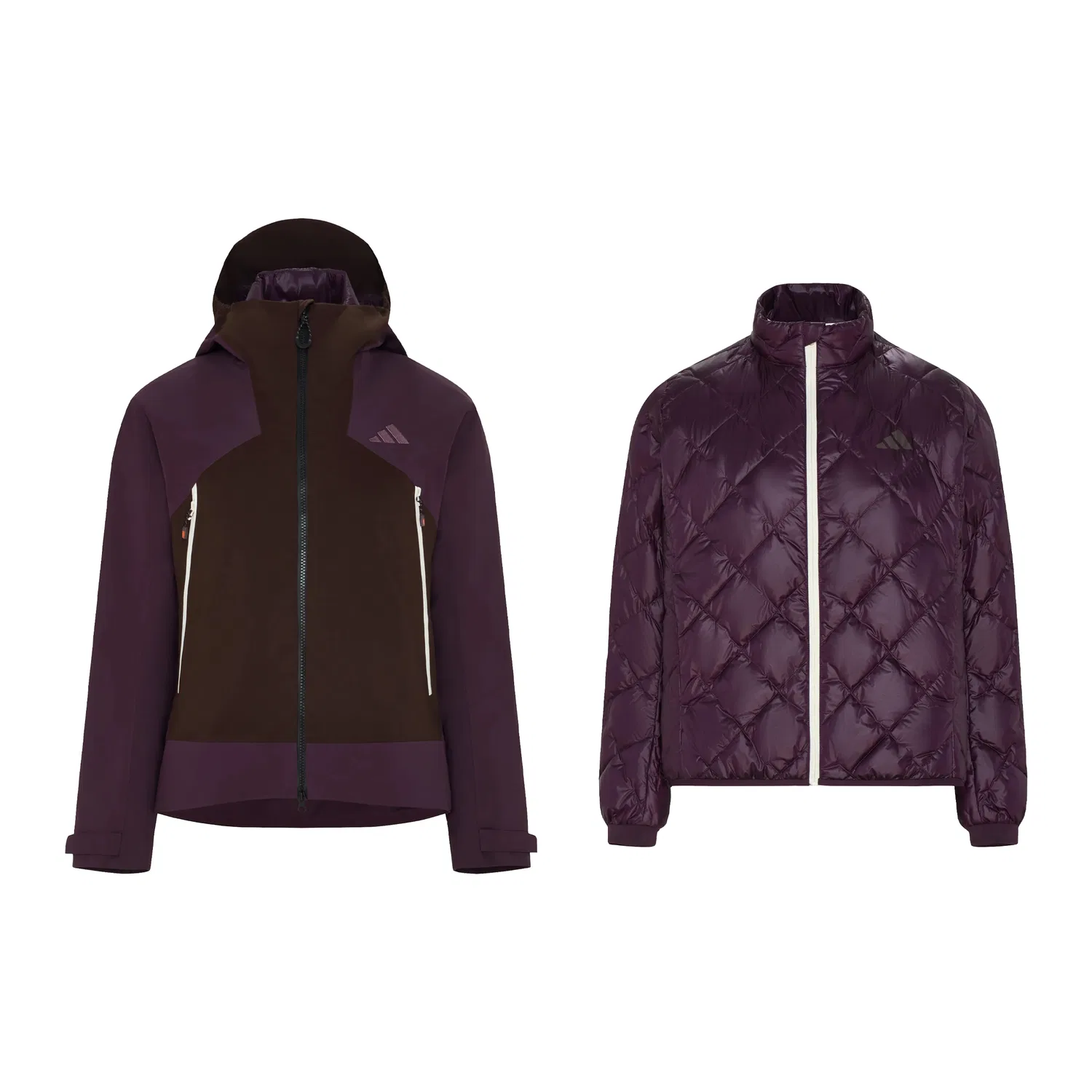 Женская ветровка с капюшоном Adidas, Dark Coffee/Dark Ink Red