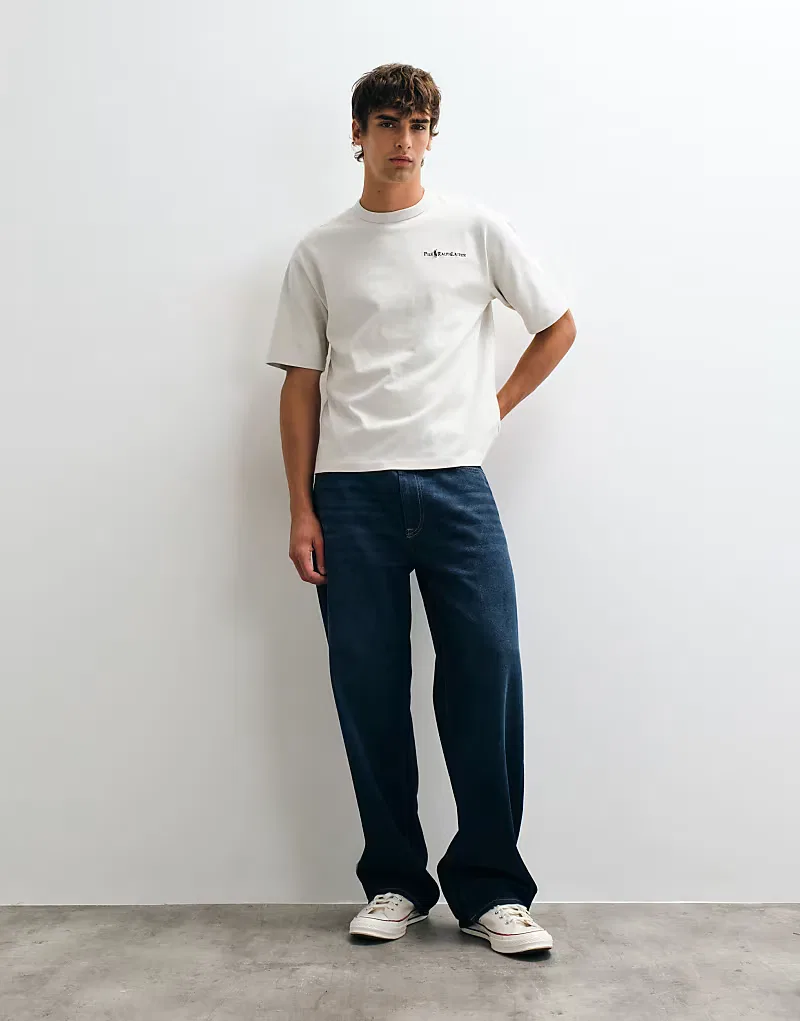 Плотная футболка Polo Ralph Lauren с логотипом в виде надписи, кремовый — фото 4