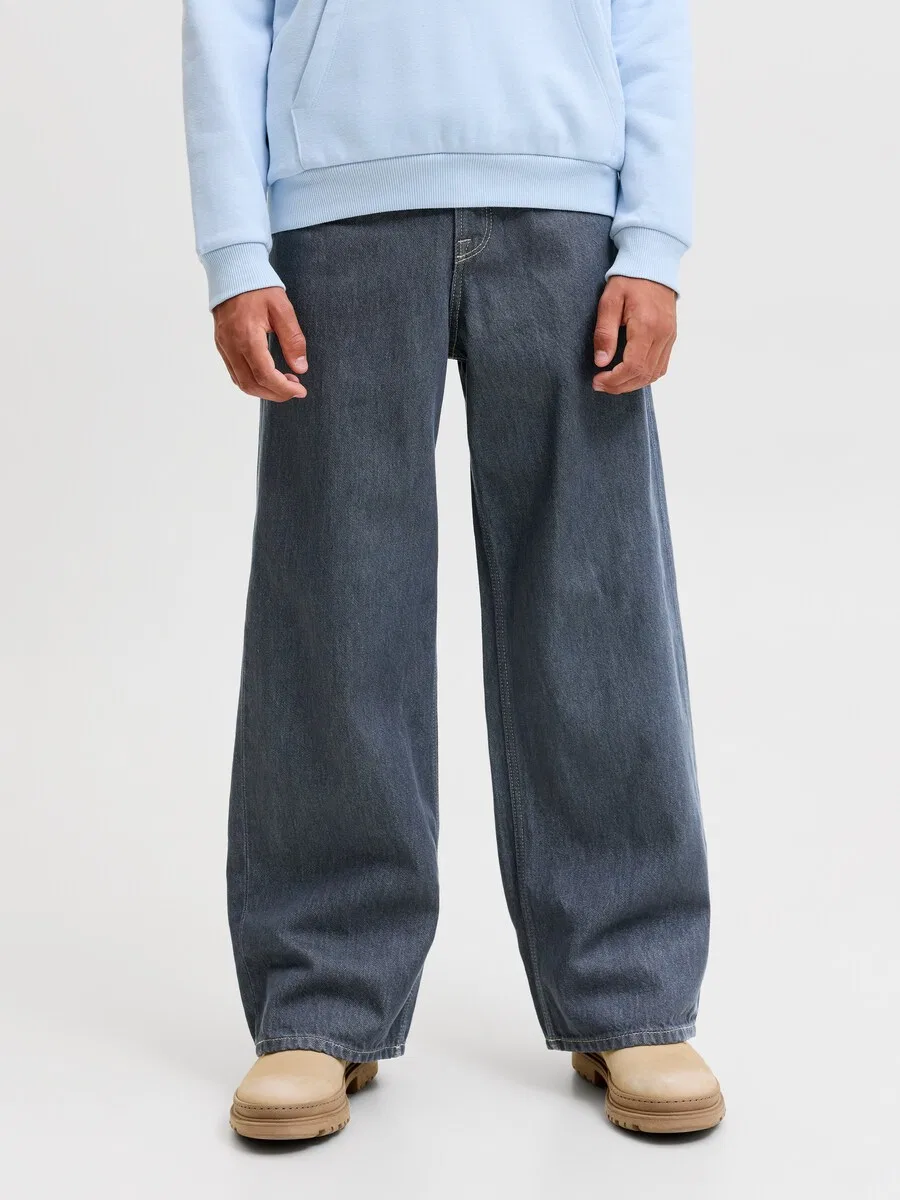Джинсы Jack & Jones Junior Wide leg Jeans 'JJIDAVE JJORIGINAL' дымчато-синего цвета