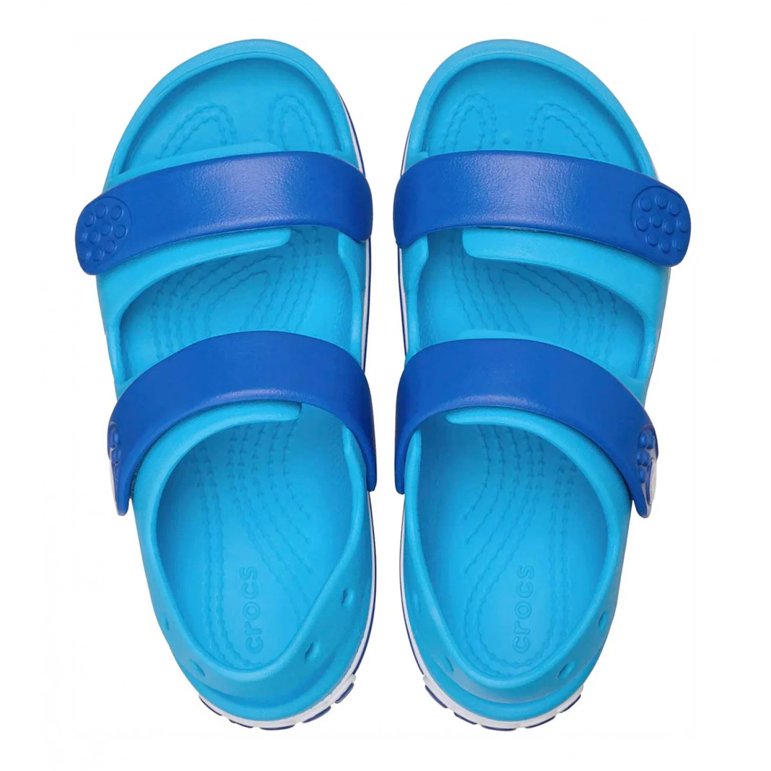 Детские сандалии с двумя ремешками Crocband Cruiser Sandal K Crocs, Hellblau — фото 4