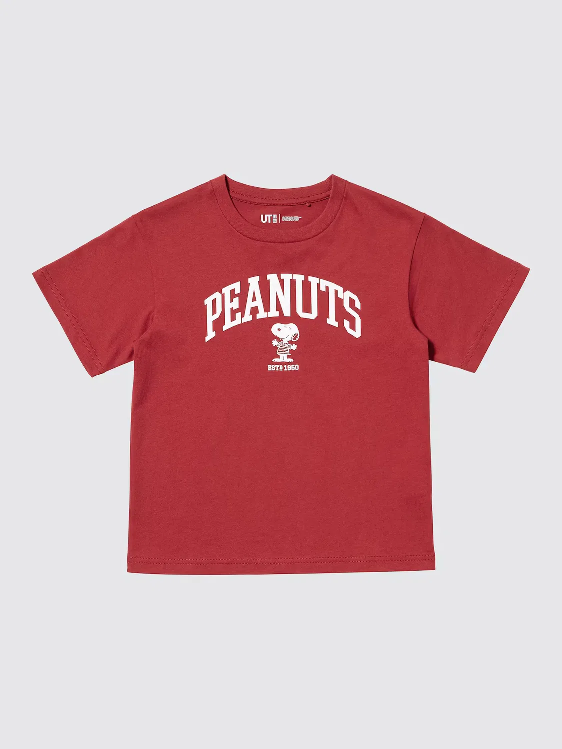Футболка для детей Uniqlo, графический принт Peanuts UT, красный — фото 4