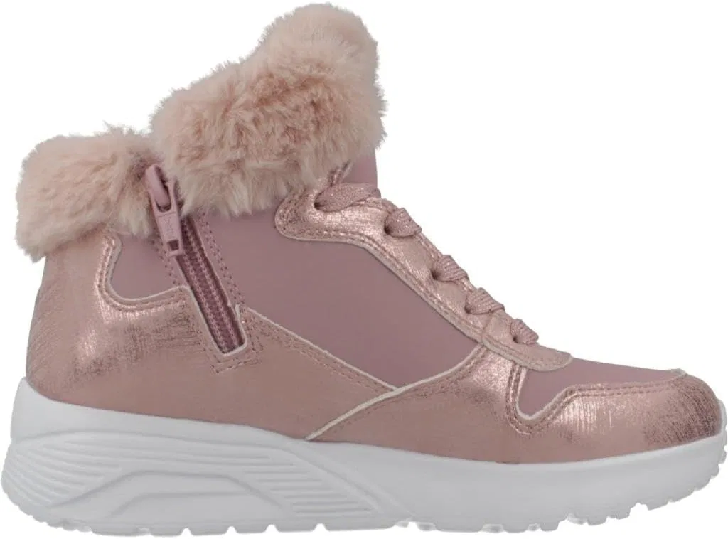 Детские кроссовки для девочек UNO Lite Comfurt Collar Skechers, Mauve — фото 4