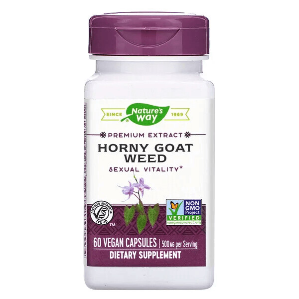 

Horny Goat Weed 500 мг 60 капсул, Nature's Way