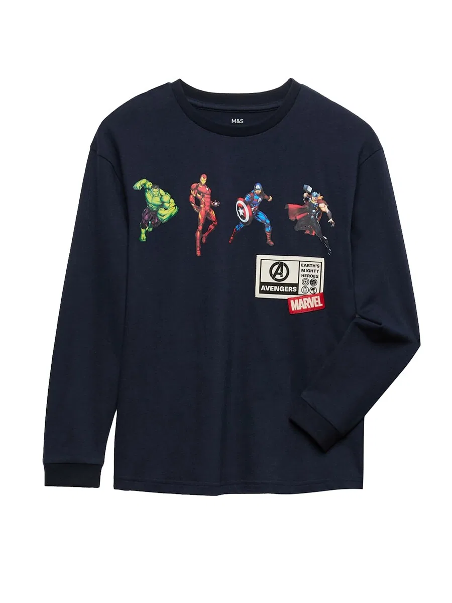 Пижама Marks & Spencer 'Marvel' темно-синего цвета — фото 2