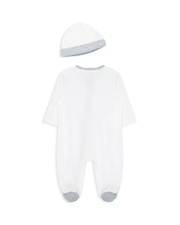 Детский комбинезон для мальчиков с длинным рукавом Safari Animals Footie Little Me, Ivory — фото 2