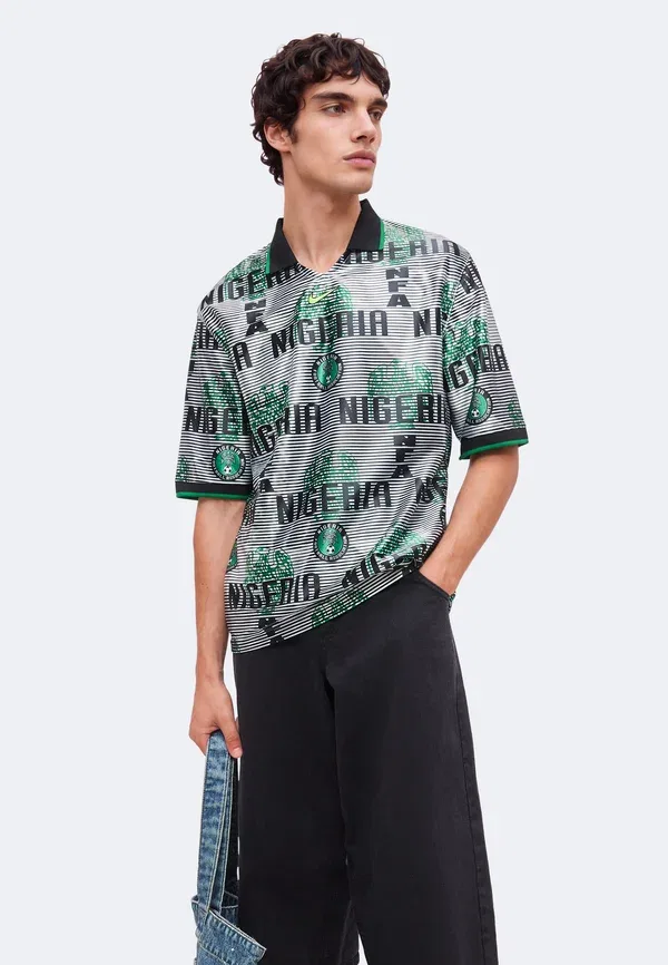 Футболка, дышащая, Nigeria Energy, Nike Performance, White/Black/Pine Green/Electric Green, белый/черный/зеленый — фото 4