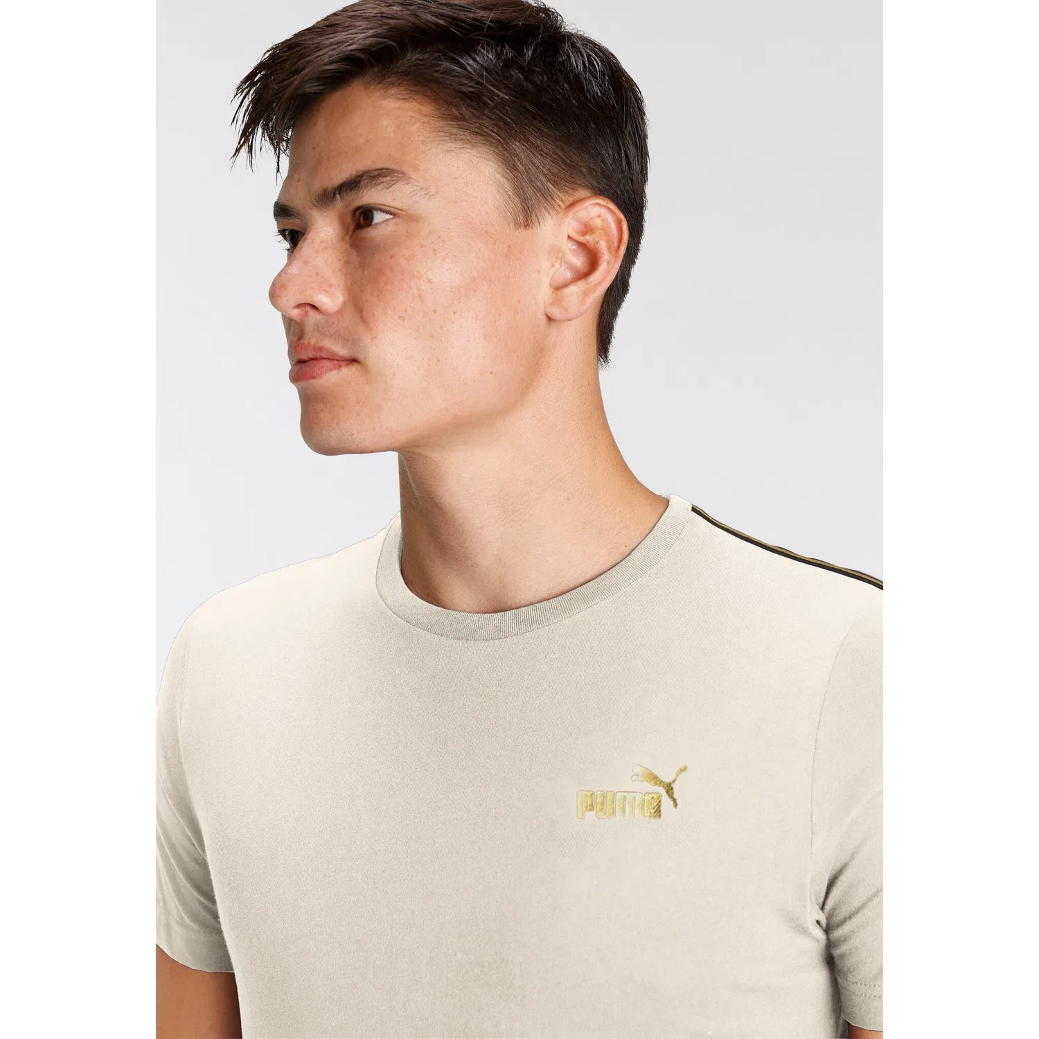 Детская хлопковая футболка regular fit PUMA, Alpine Snow — фото 3