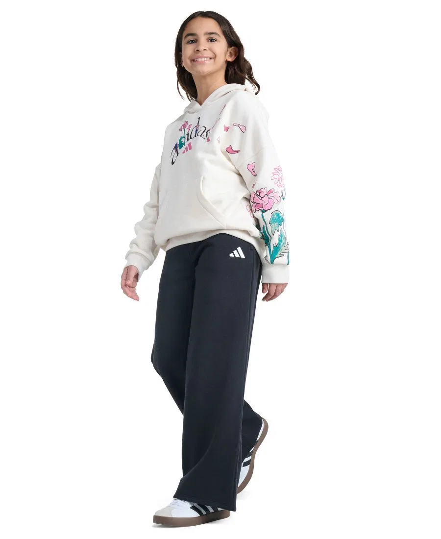 Штаны из флиса с широкими штанинами, на поясе с резинкой adidas, Black — фото 2