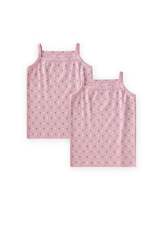 Детское боди для девочек с цветочным принтом Cigit, Powder Flower Patterned