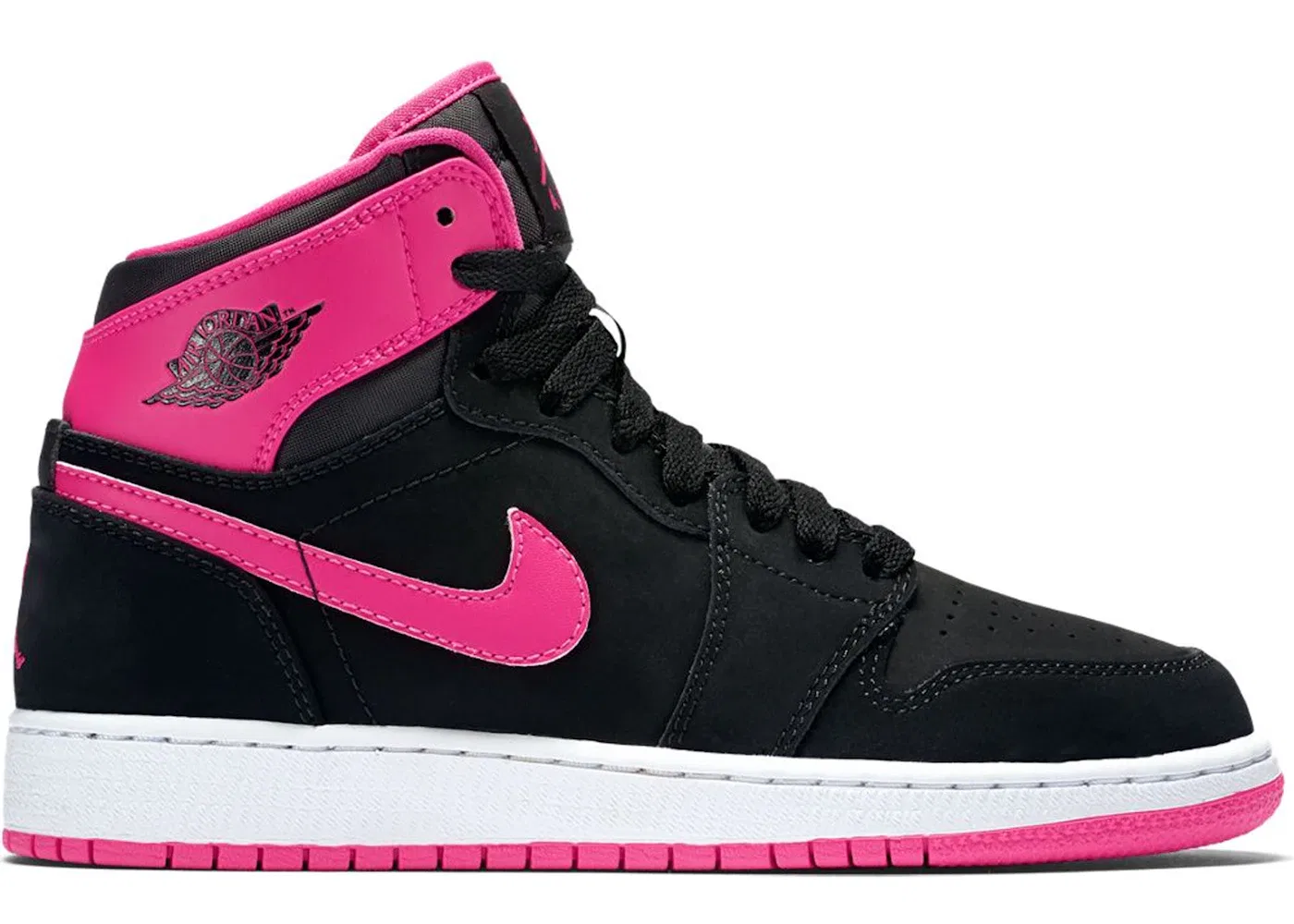 Детские кроссовки Lifestyle Jordan 1 Retro High Jordan, Black/Vivid Pink-White