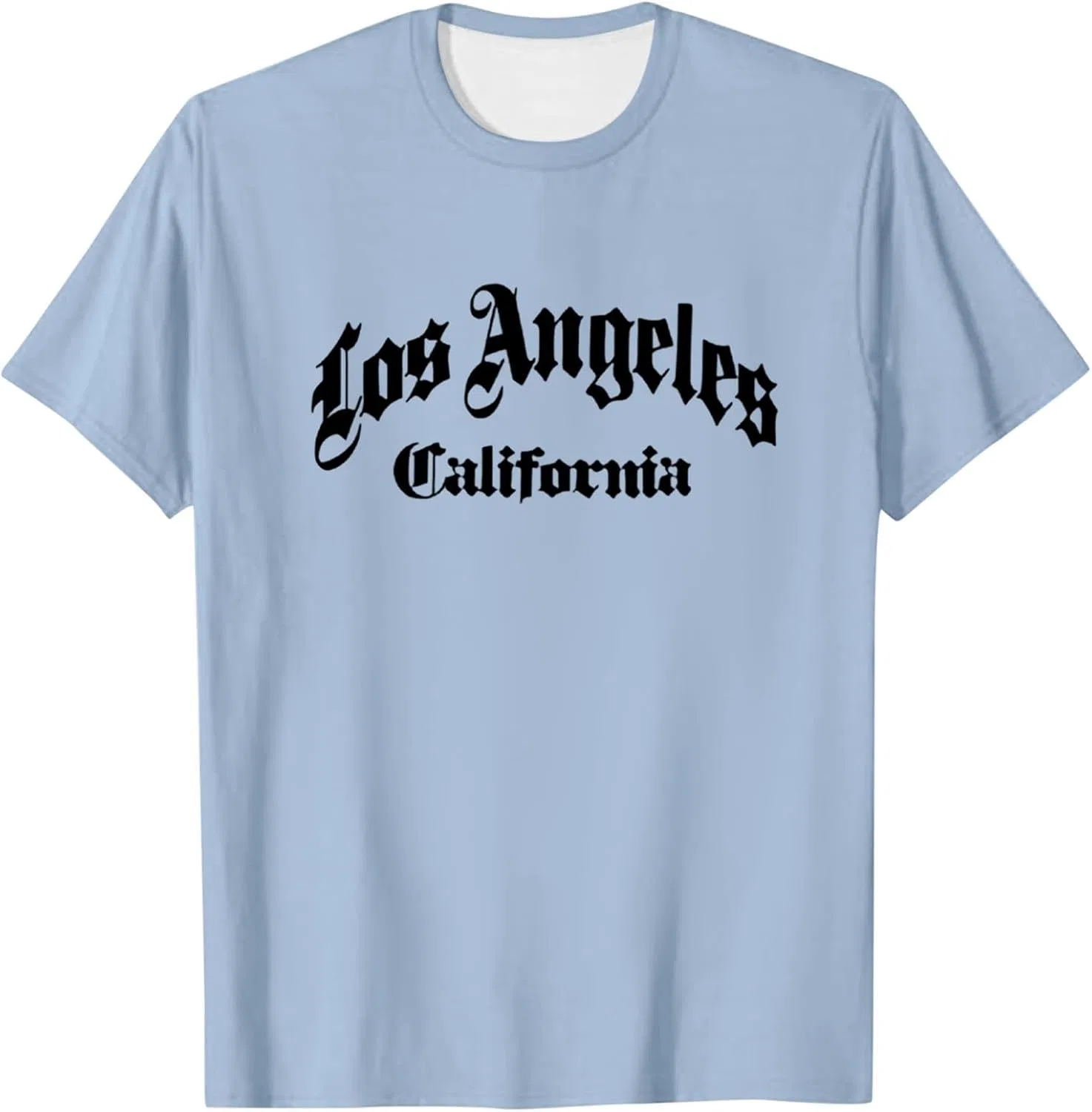 Мужская футболка с принтом Los Angeles California Old School Summer, Light Blue — фото 3