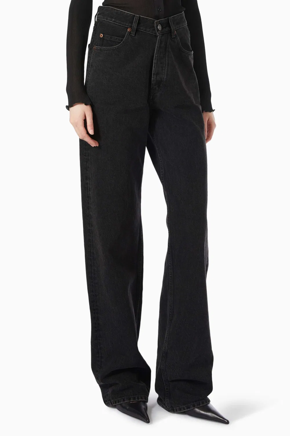 Джинсы baggy с завышенной талией French Denim SAINT LAURENT