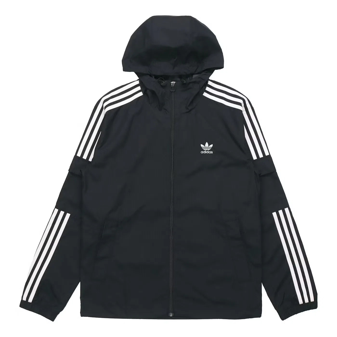 Худи с капюшоном на молнии Originals 3-stripes Adidas, черный