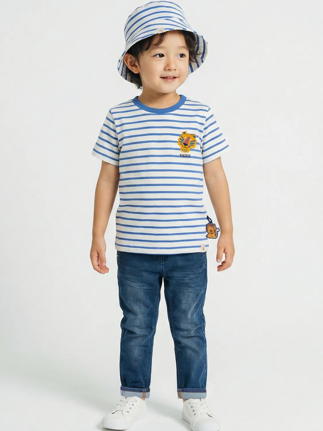 Sigikid Рубашка T-Shirt Tiger & Löwe белого цвета — фото 3