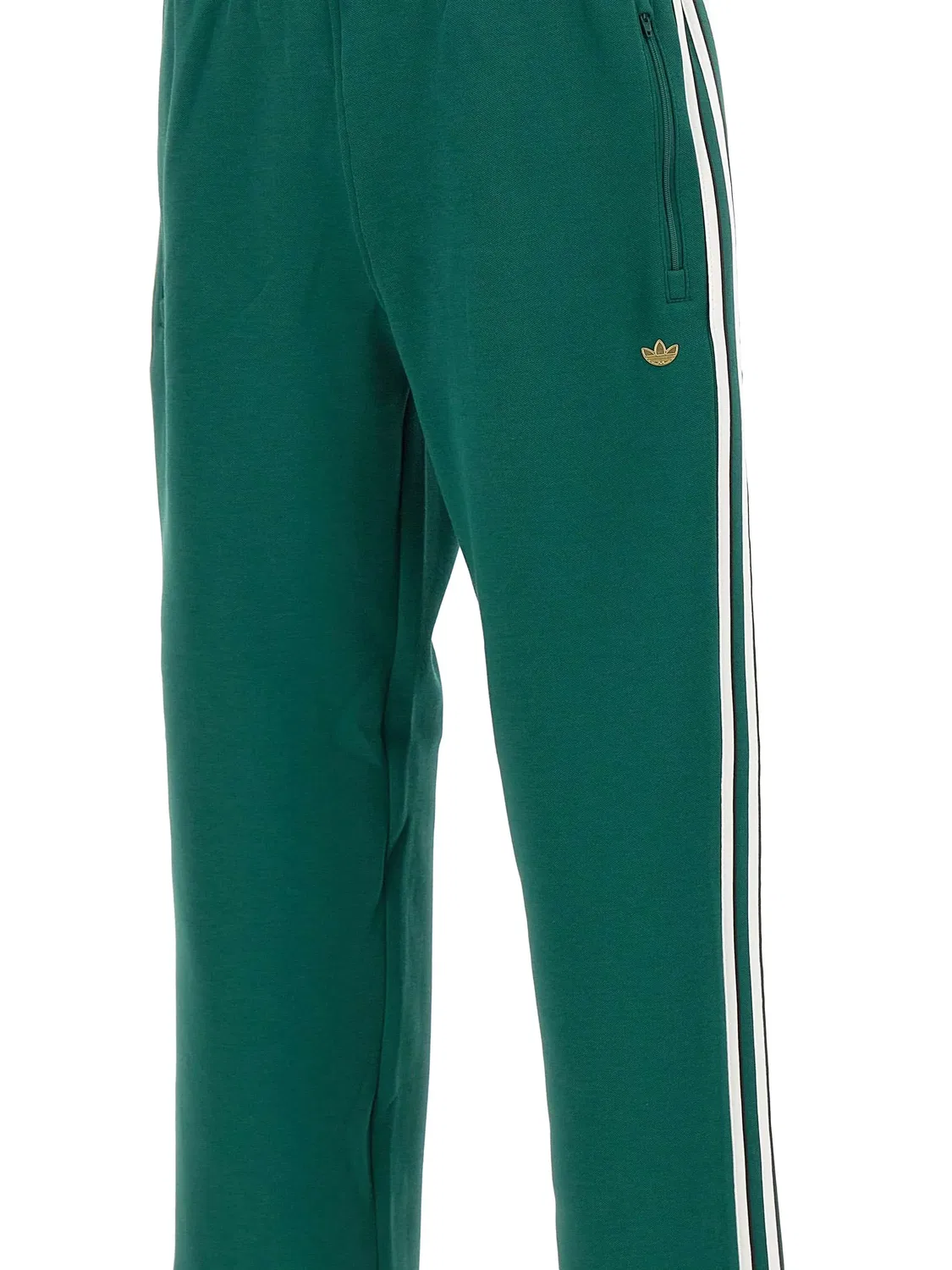 Брюки с тройными полосками и логотипом Adidas, зеленый — фото 2
