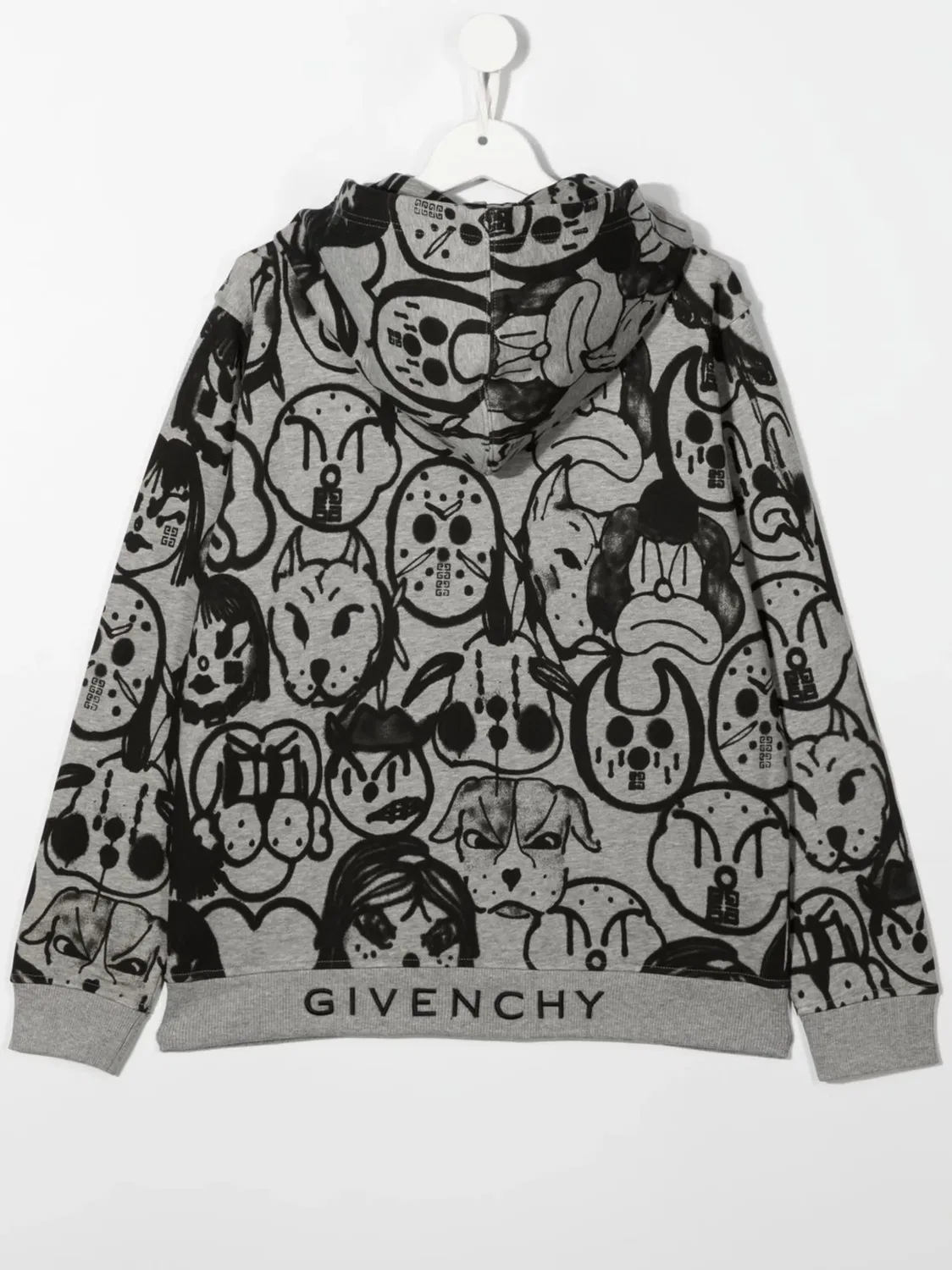 Givenchy Худи на молнии с графическим принтом, серый — фото 2