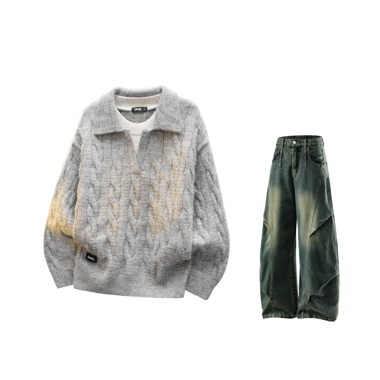 Детский спортивный комплект с воротником Jeep, Light Grey Vintage Blue