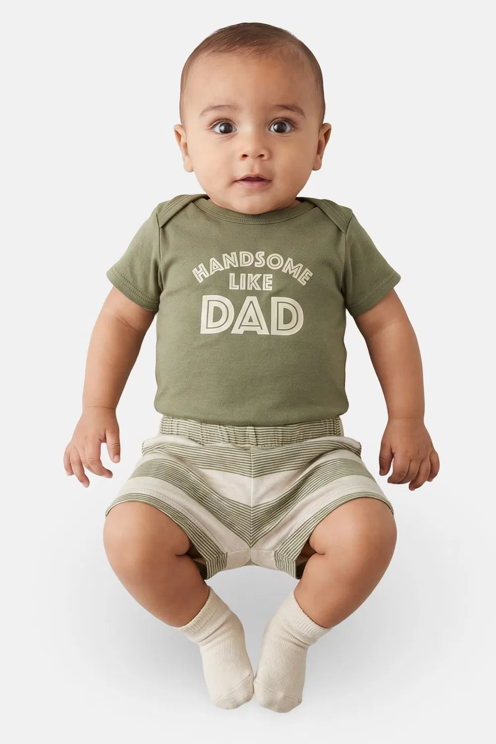 Комплект боди и шорты с принтом с шапочкой Baby Essentials, разноцветный