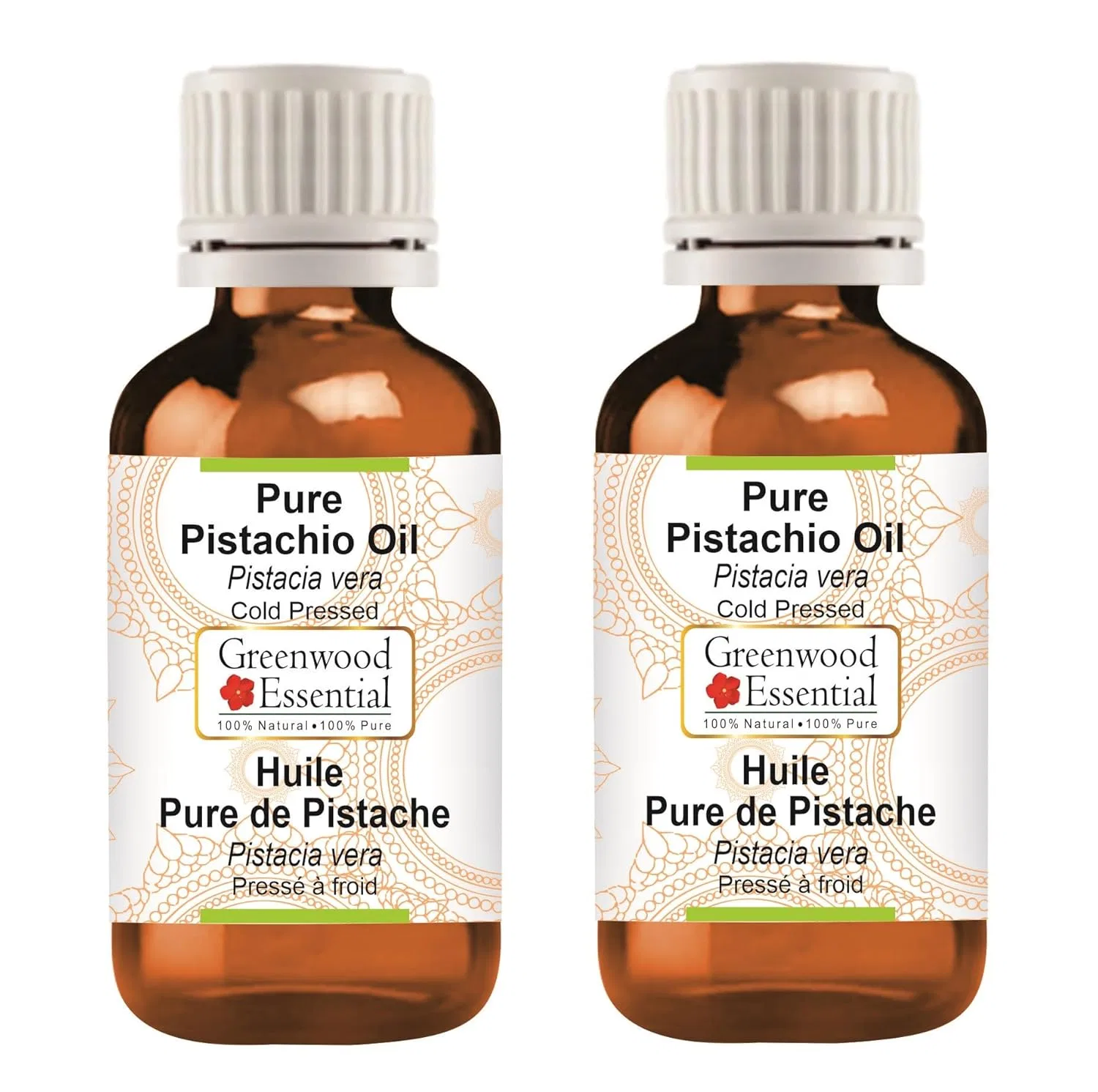 Масло для тела, Pistachio Oil, Greenwood Essential, 2 шт. по 100 мл