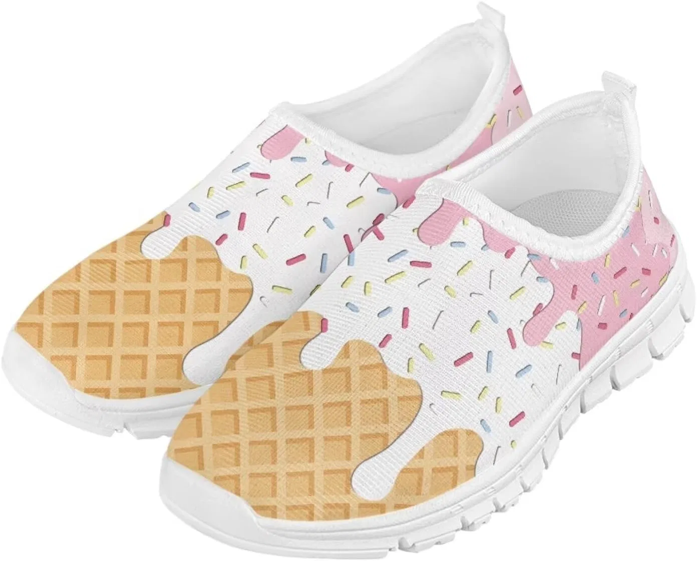 Детские туфли-лоферы для девочек с принтом Ctsgobvahy, Ice Cream Printed