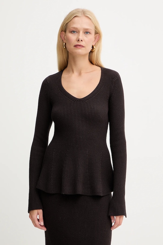 

Свитер из смесовой шерсти Twinset, коричневый