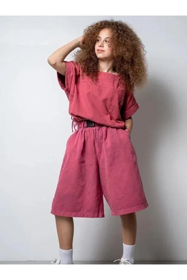 Детские шорты для девочек Oversize Zekids, Pink — фото 2