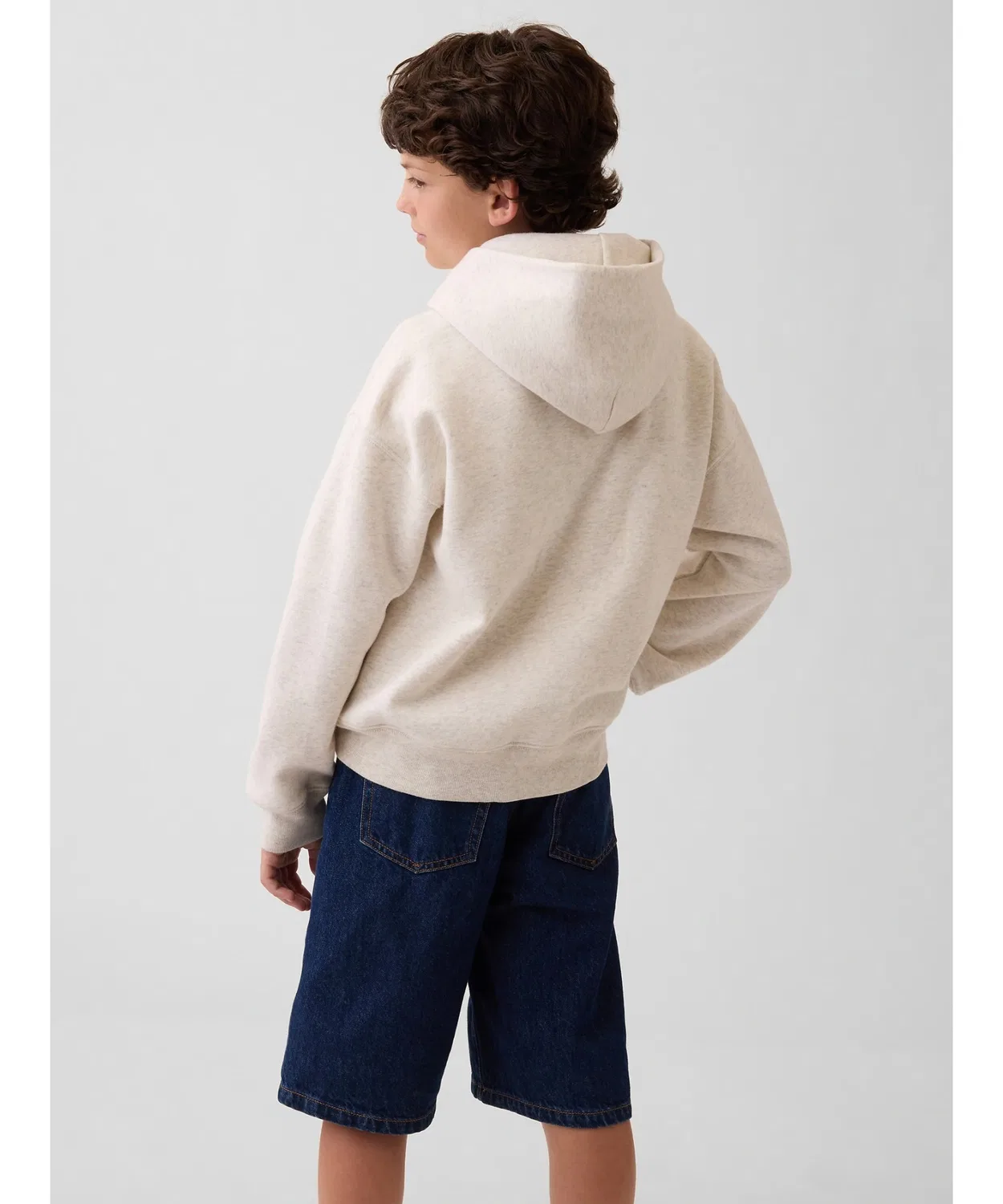 Детский худи с принтом Vintage Soft Relaxed Fit Brannan Bear GAP Logo GAP, Light Grey — фото 4