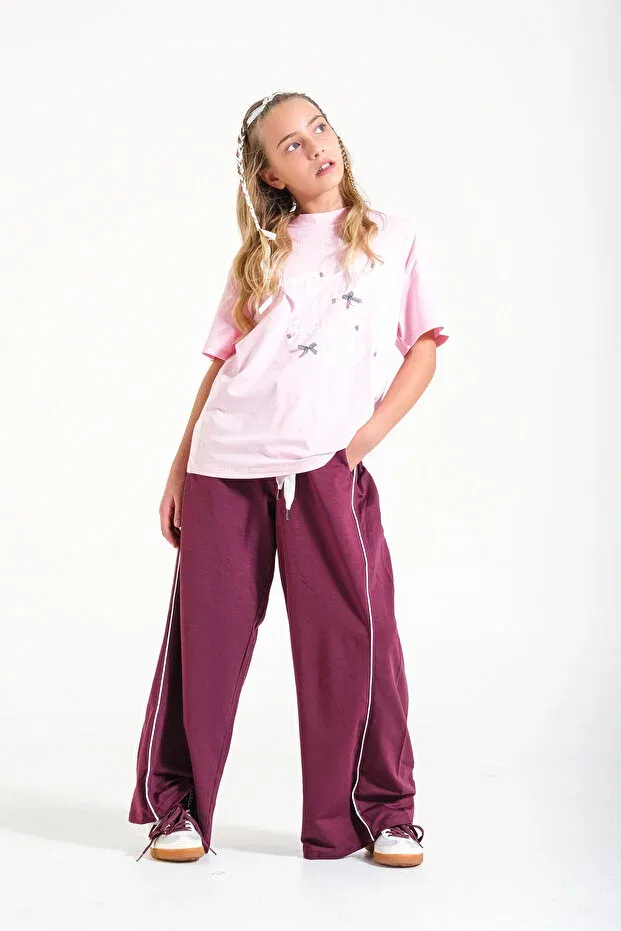 Детская футболка для девочек с принтом Ribbon T-Shirt Pink Loco Loco, Pink