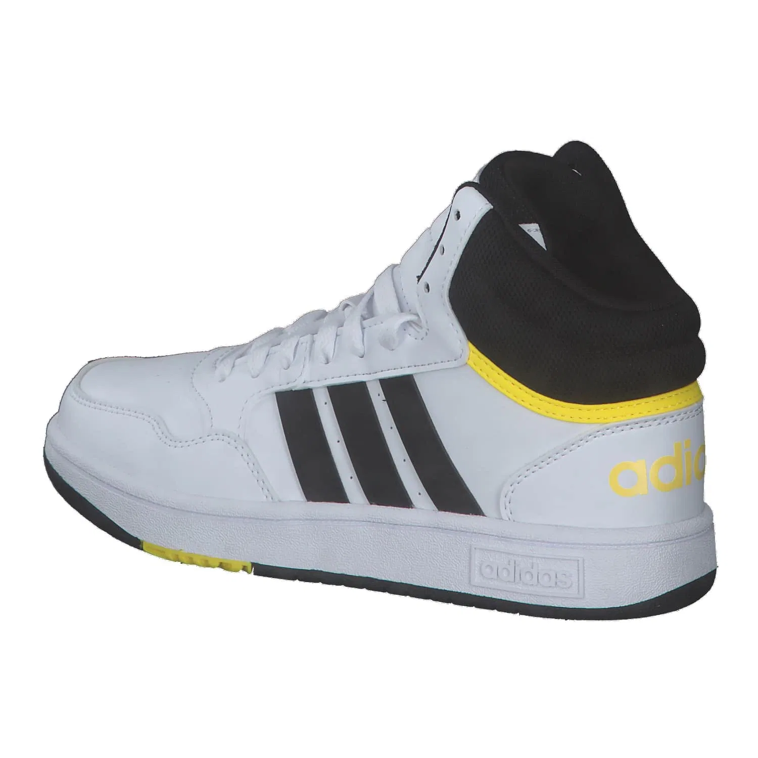 Детские кроссовки для мальчиков и девочек с поддержкой Hoops Mid 3.0k Adidas, Ftwr White Core Black Beam Yellow — фото 3