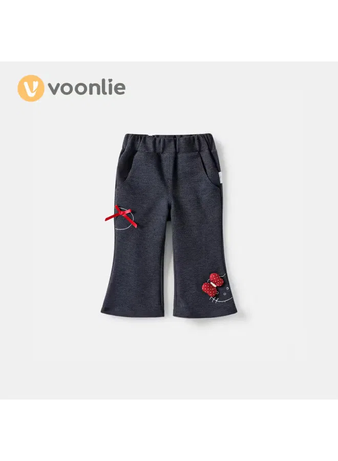 Брюки с вышивкой в виде котенка клеш Voonlie