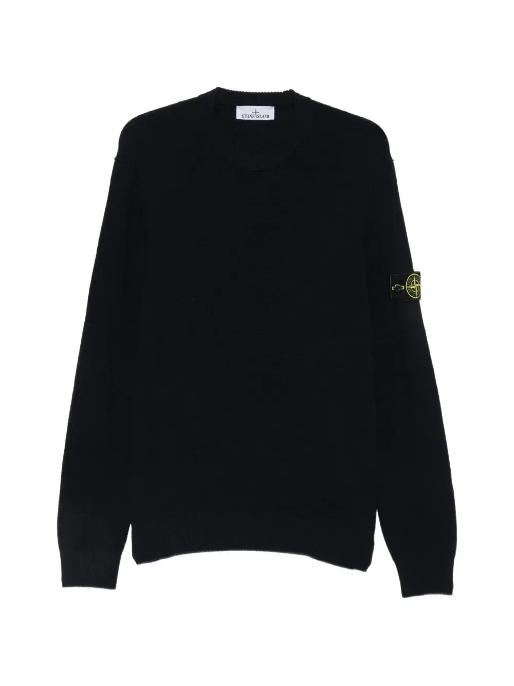 Джемпер с круглым вырезом и нашивкой-логотипом Stone Island, черный