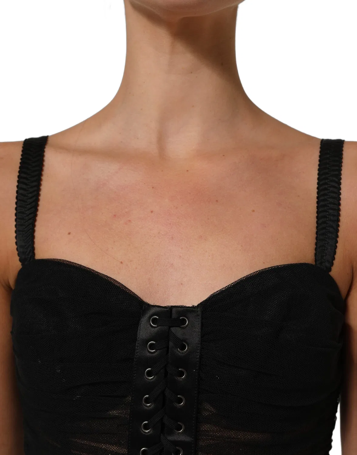 Женское платье-мини без рукавов с корсетной шнуровкой Corset Style Fitted Mini Dolce & Gabbana, Black — фото 3