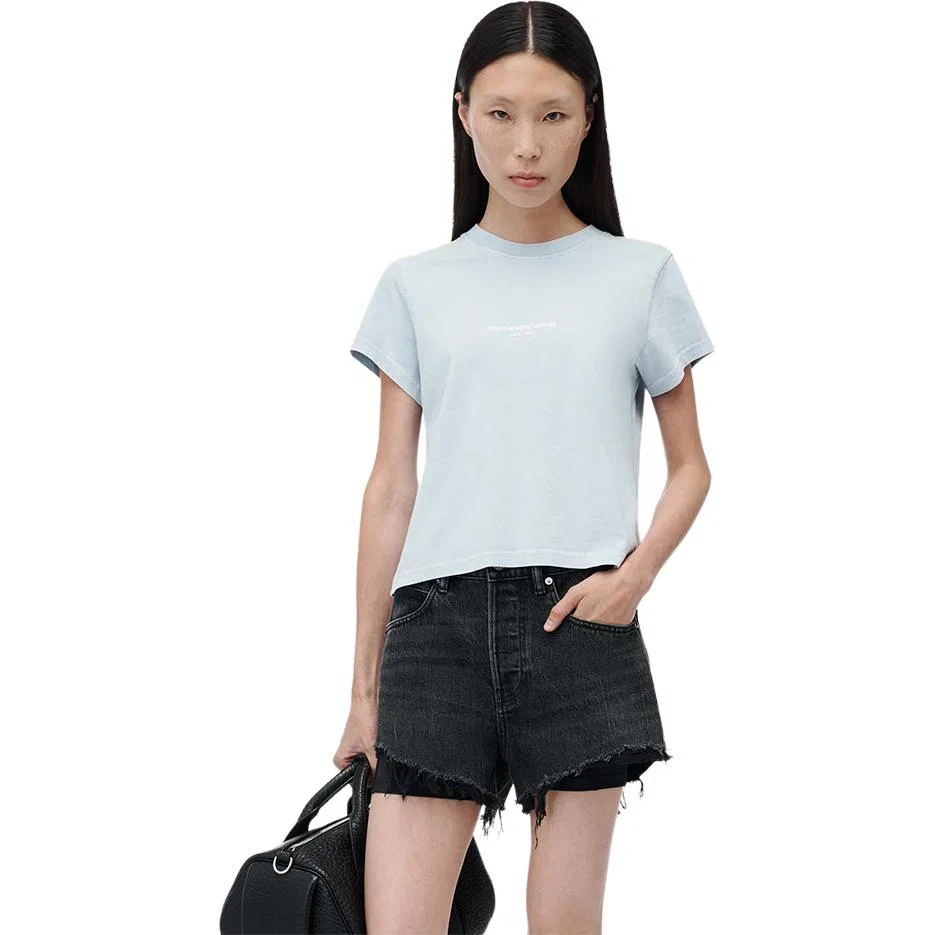 Женская футболка с круглым вырезом Alexander Wang, Sky Blue — фото 3