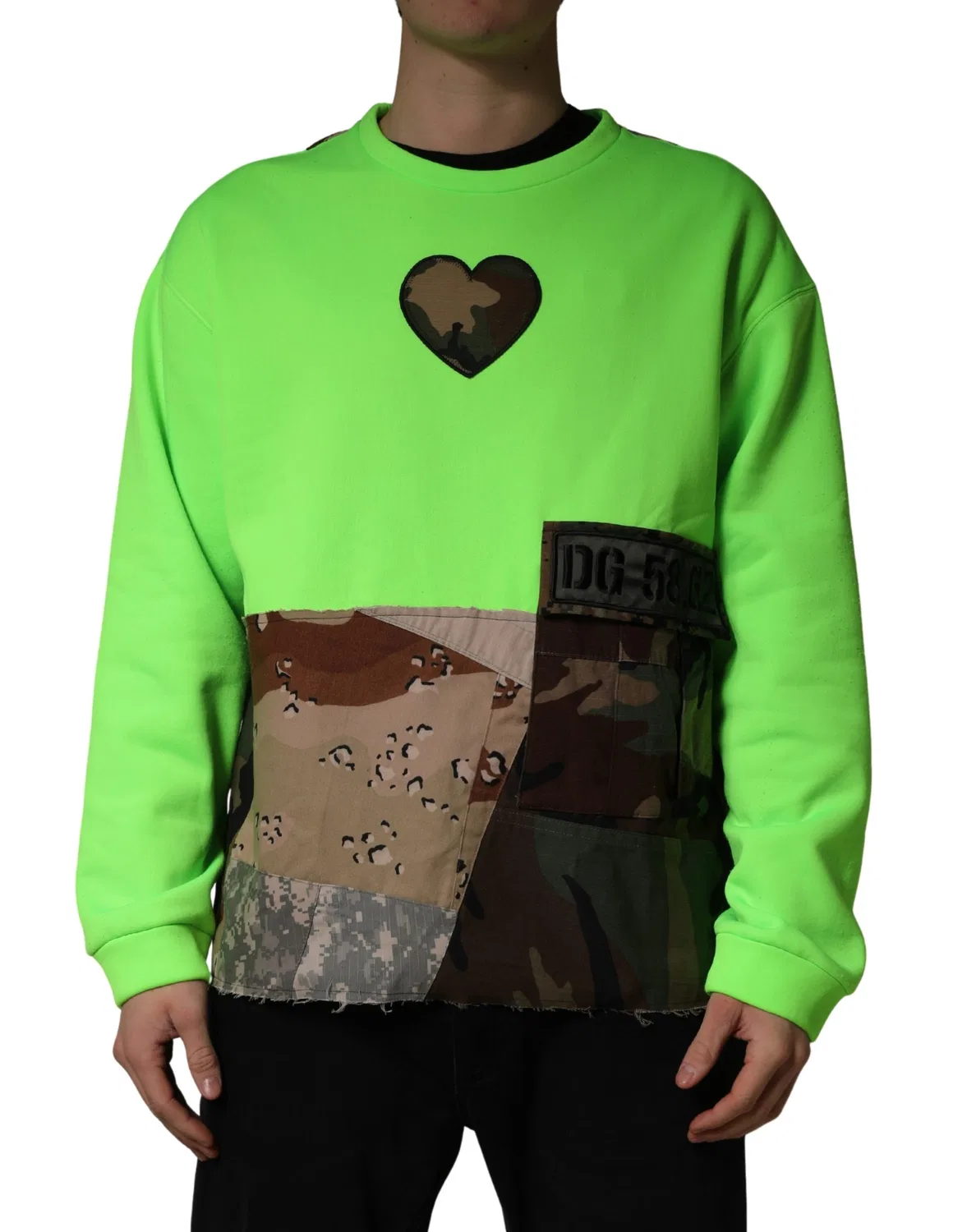 Мужской свитшот с принтом Patchwork Heart Dolce & Gabbana, Green