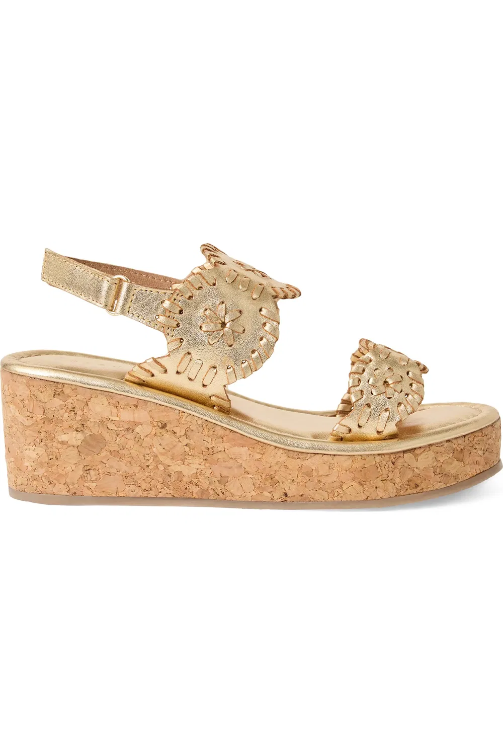 Сандалии детские на платформе и клиновидном каблуке Slingback Platform Wedge Jack Rogers, Platinum — фото 3