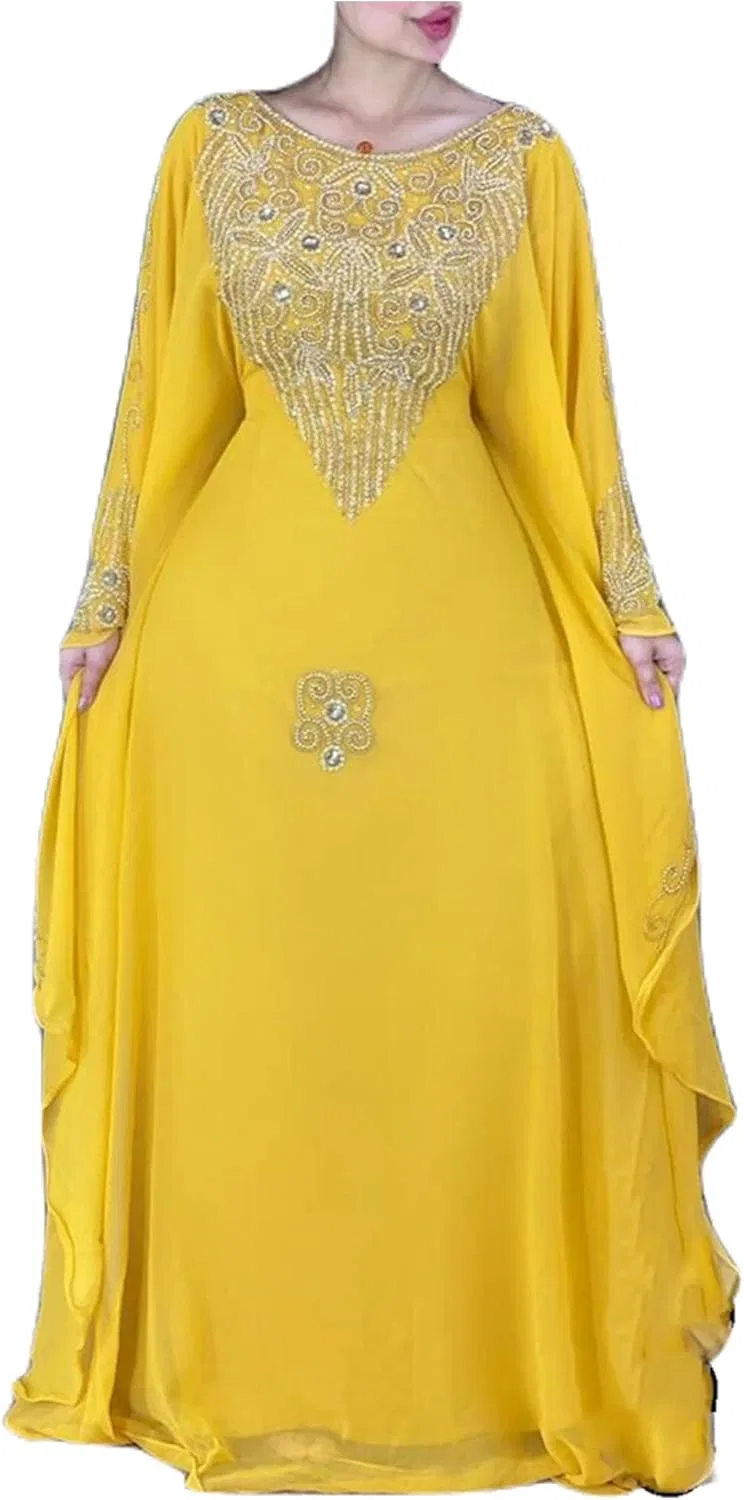 Женское платье-кафтан Farasha Abaya, Yellow
