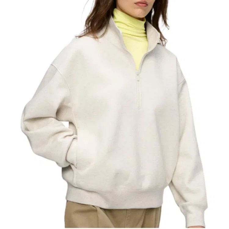 Женская толстовка с воротником-стойкой 30 Light Beige UNIQLO, Light Beige — фото 3