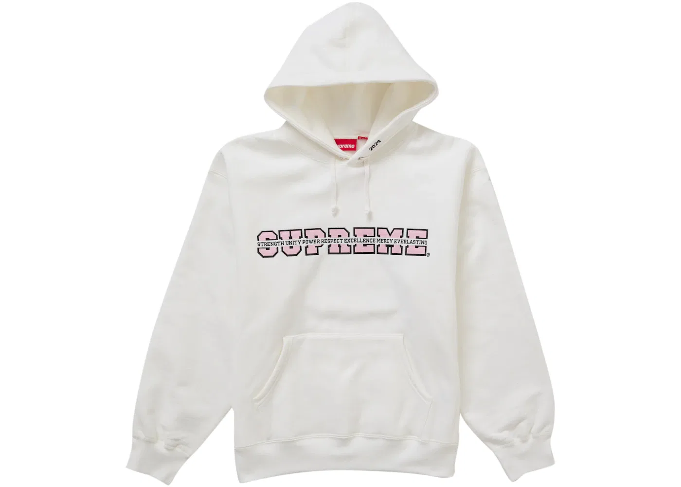 Мужская худи с капюшоном Supreme Collegiate Acronym Sweatshirt, White