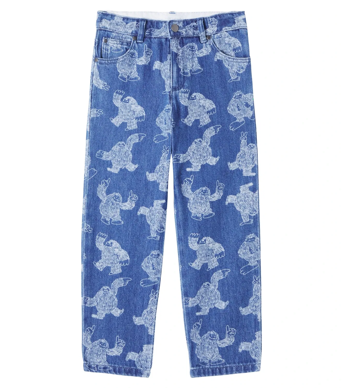 Джинсы прямые с принтом Stella Mccartney Kids, синий