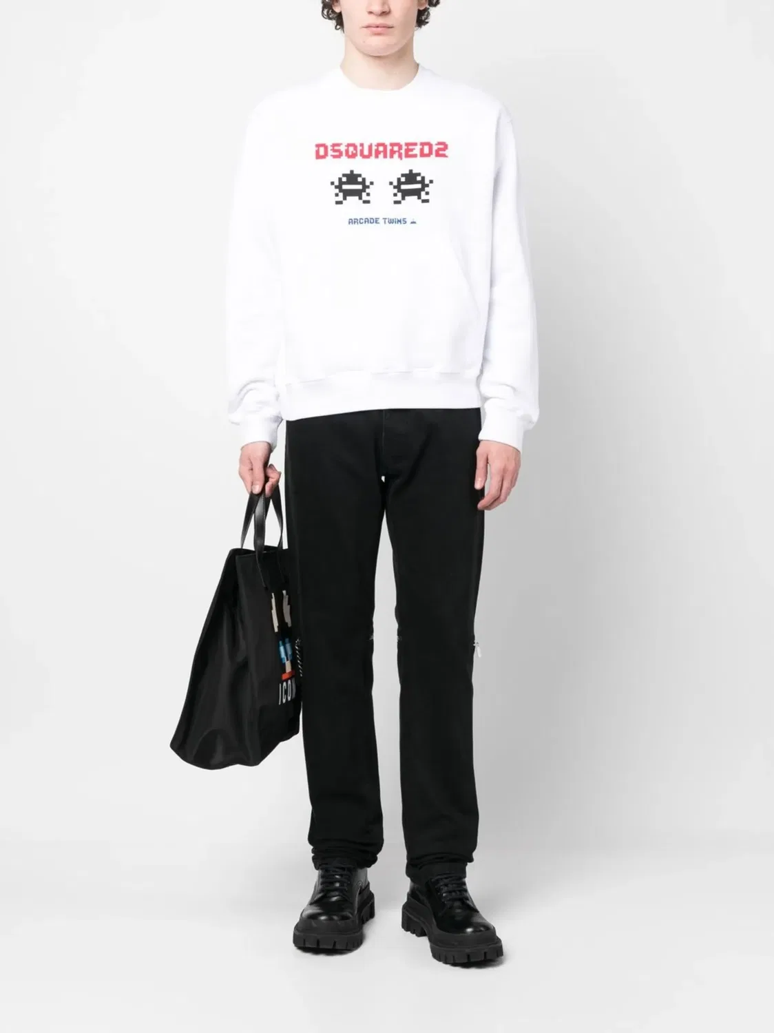 Св sweatshirt с принтом Arcade Twins DSQUARED2, белый — фото 3