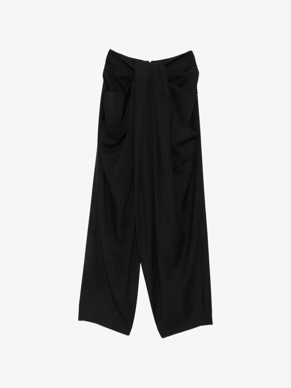 Драпированные брюки из шерсти Grain de poudre BALMAIN, черный