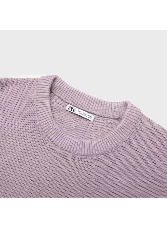 Свитер с контрастной вставкой Zara, белый — фото 4