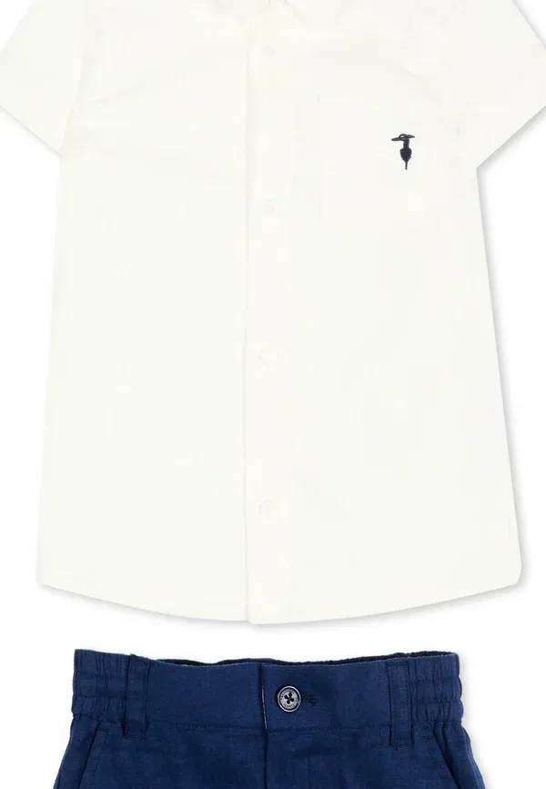 Комплект из рубашки и шорт из льна, Set, Tru Trussardi Junior, белый — фото 3