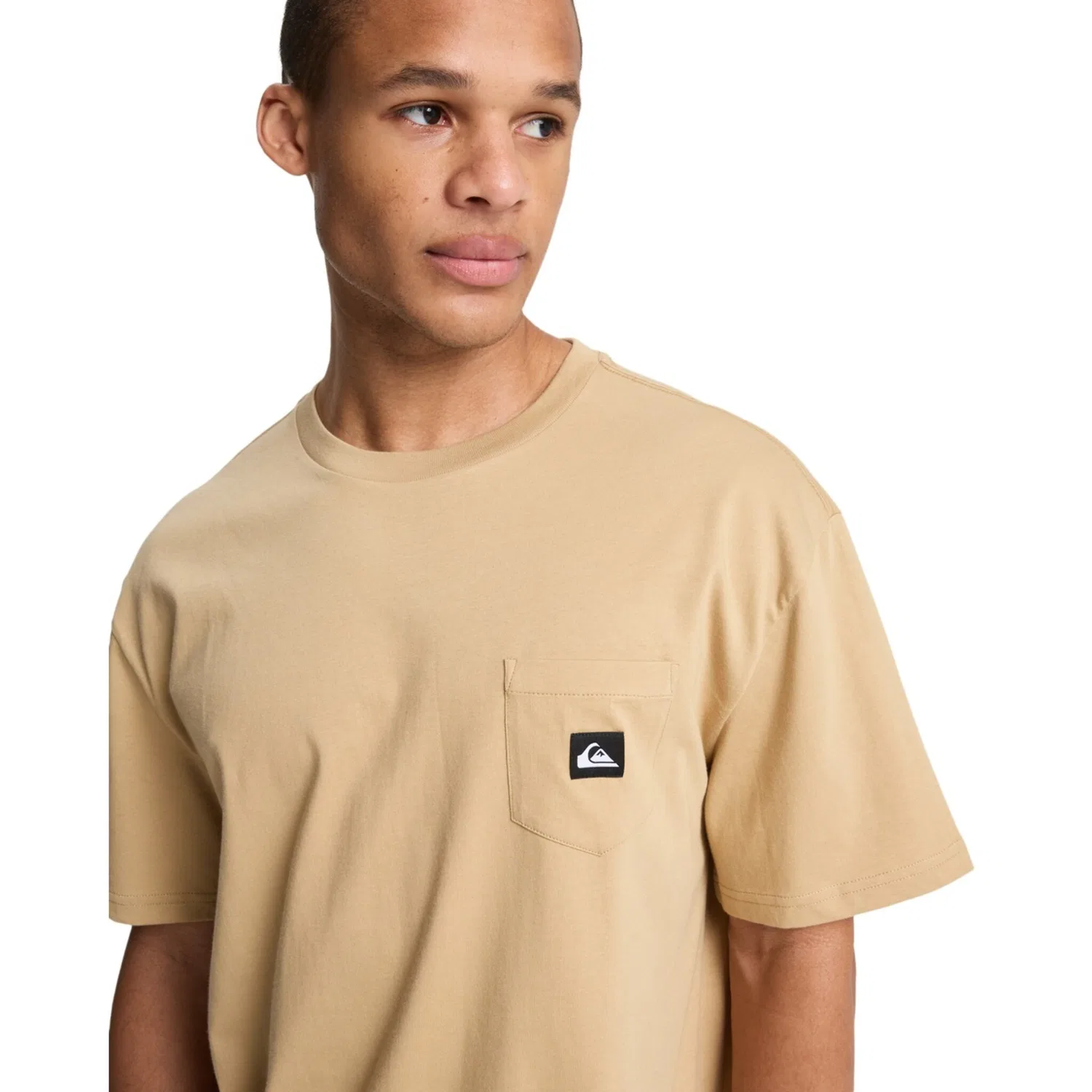 Детская хлопковая футболка с нагрудным карманом Quiksilver, Khaki — фото 4