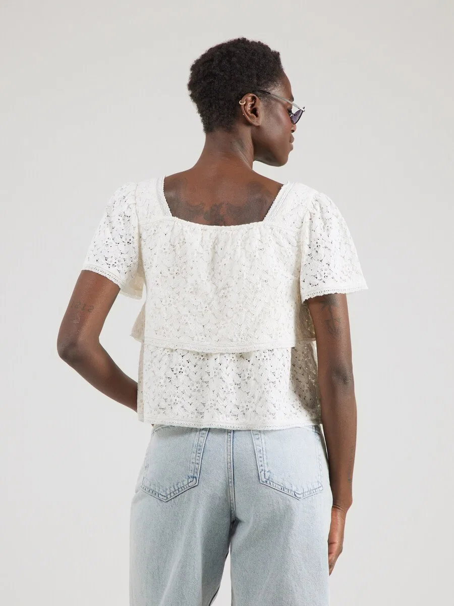 Блузка LEVI'S 'Dom Ss Lace Blouse' белого цвета — фото 4