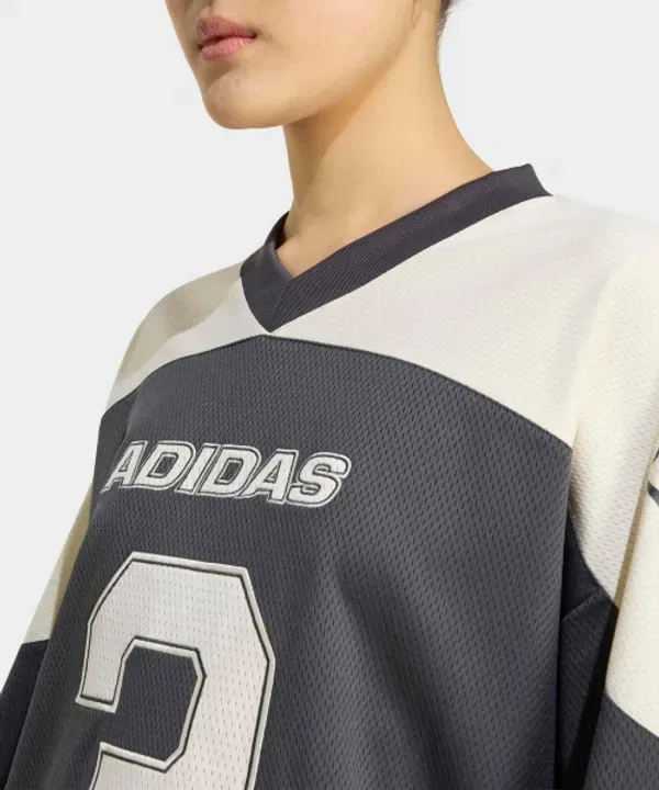 Мини-платье хоккейная джерси Adidas, черный — фото 3