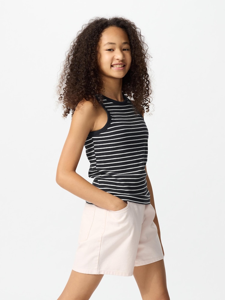 

Майка с чашечками в рубчик Uniqlo, цвет 09 черный