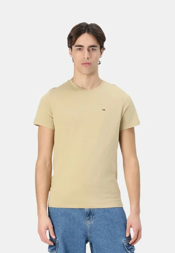 Футболка хлопковая Basic T-shirt Tommy Hilfiger Beige, бежевый
