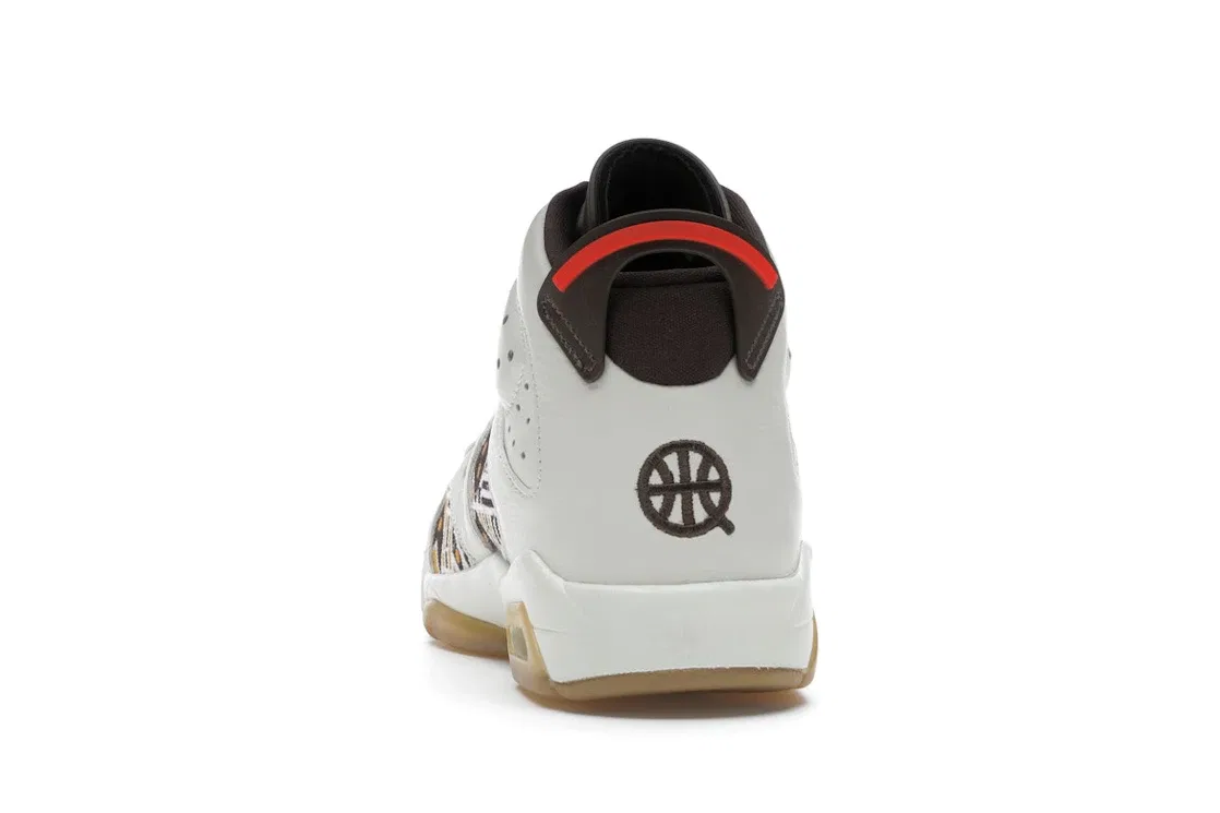 Детские кроссовки баскетбольные лимитированной серии Jordan 6 Retro, Sail/Team Orange-Gum Light Brown-Baroque Brown — фото 4